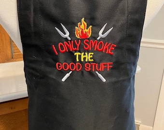 Men's grilling apron.  Machine embroidered. Father's day. Birthday. Barbeque apron. Dad gift.