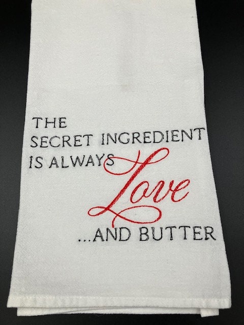 Wandschild „The Secret Ingredient Is Love & Butter“ – Lustige Küchendeko Im Bauernhaus-Stil