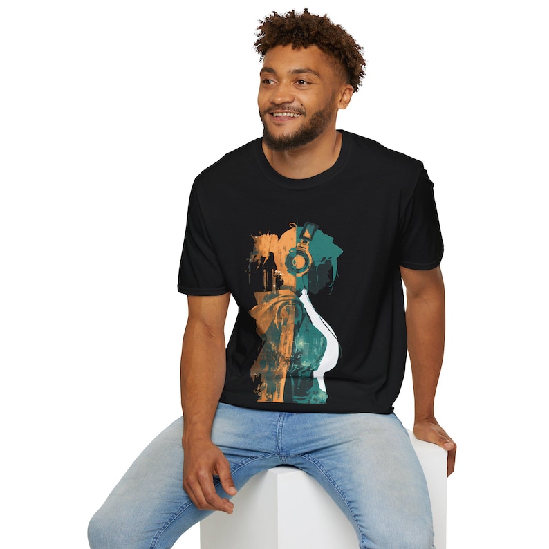 Custom Cyberpunk T-shirt, Futuristic Cityscape Graphic Tee, Synthwave Double Exposure Gamer Shirt, Techwear Sci-fi Gift for Him Her