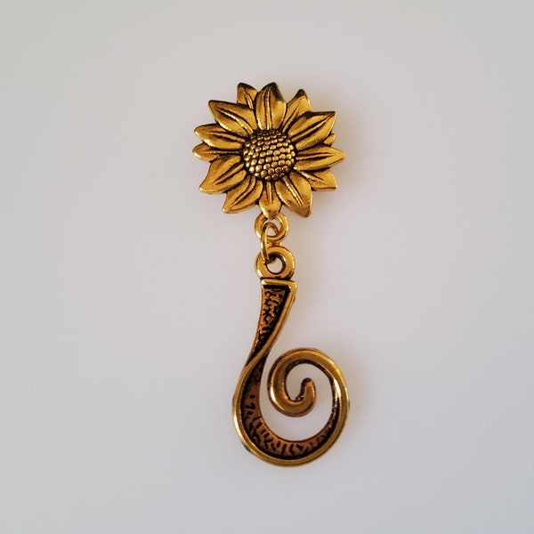 Magnetic Portuguese Knitting Pin - Golden Sunflower