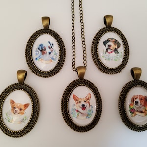 Cabochon Dog Necklace: Listing 2 of 4