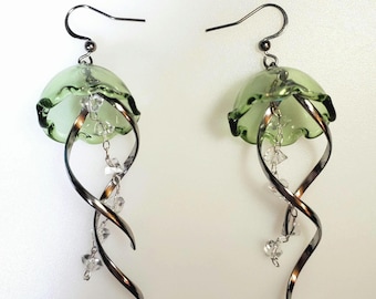 Glass Jellyfish Dangle Earrings