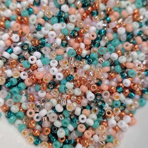 Perles de rocaille Miyuki 11/0, mélange sable turquoise. Mélange personnalisé Lunafairycat