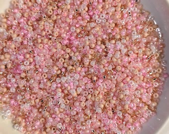 Miyuki seed beads 11/0 blush pink mix. Lunafairycat custom mix