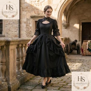 goth princess dress up Gothic Cosplay Lace Princess Frill Dress