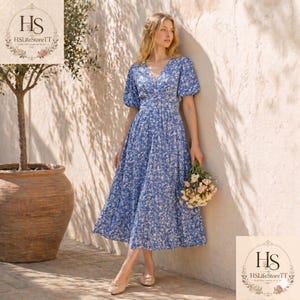 Garden Party Blue Dress - Etsy Garden Party Blue Dress - Etsy