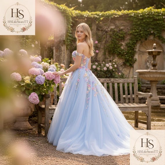formal & gown pastel colors dress Fairy Princess Ball Floral Corset off Shoulder Prom Dress Whimsical Wedding Gown Gender: Womens