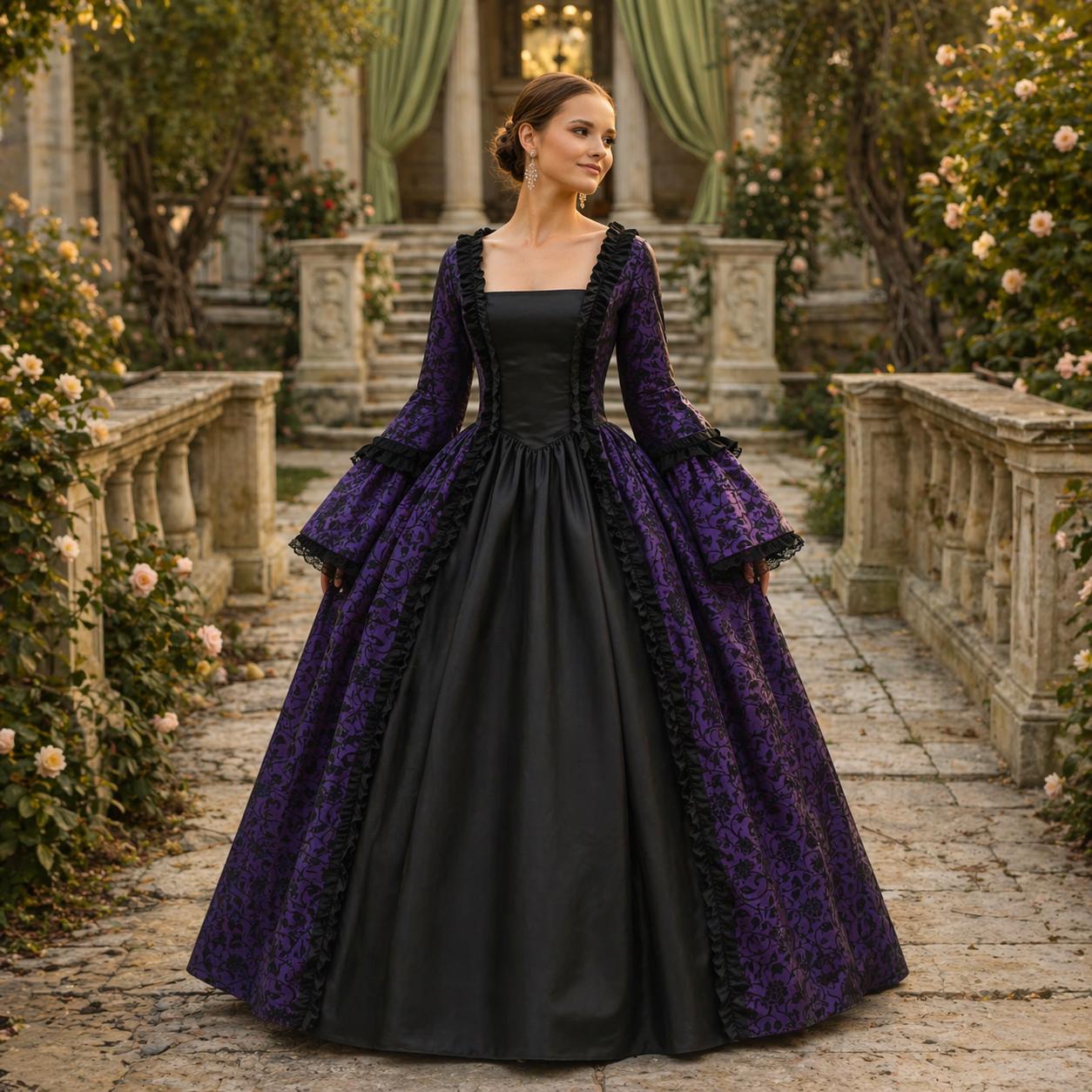 celtic formal dresses Sakkas Niam Women's Maxi Capelet Long Dress Celtic Medieval Renaissanc main image 0