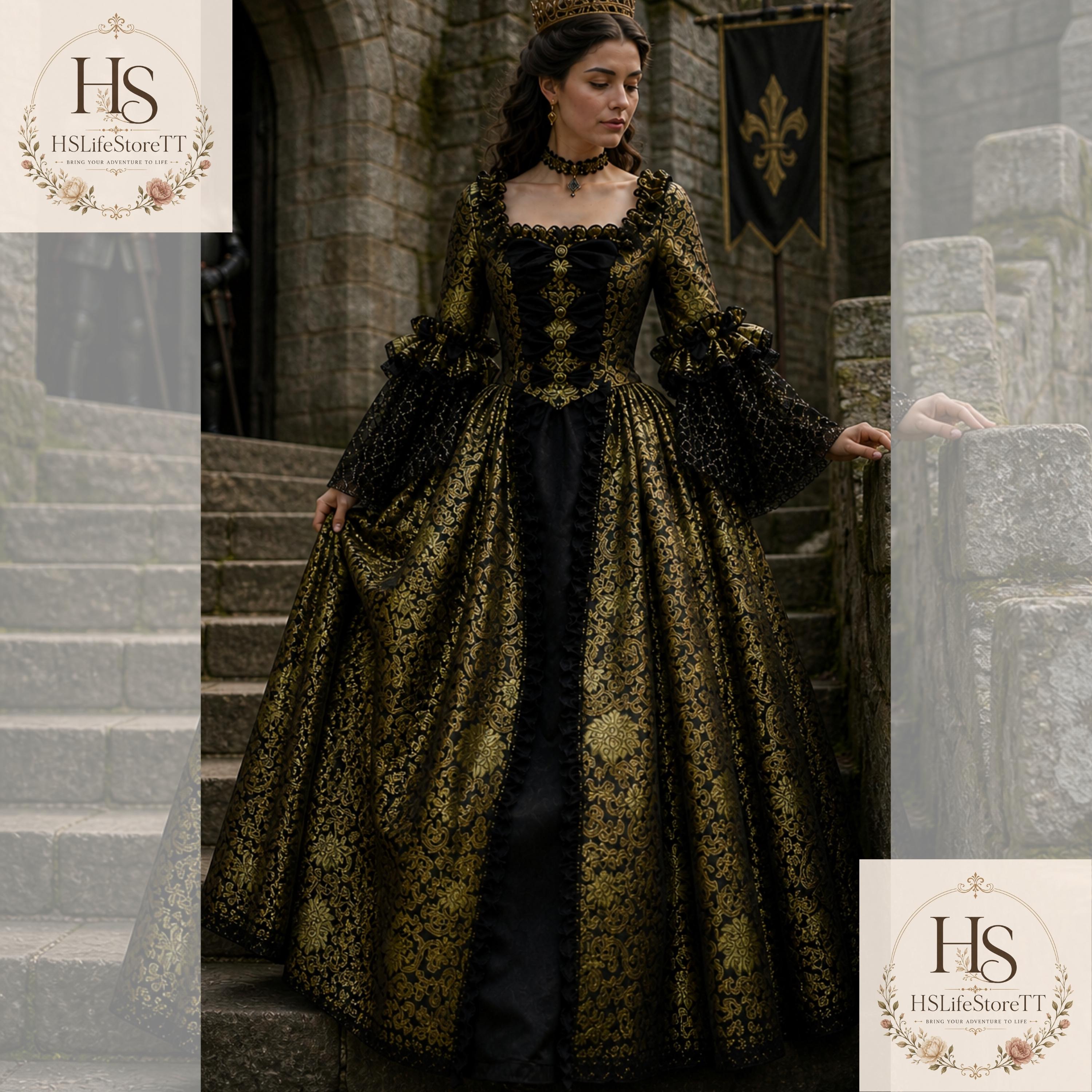 black and gold fantasy dress SOLD Gothic Belle Red/Black and Gold Fantasy Beauty and the Beast Gown –  Romantic Threads main image 0