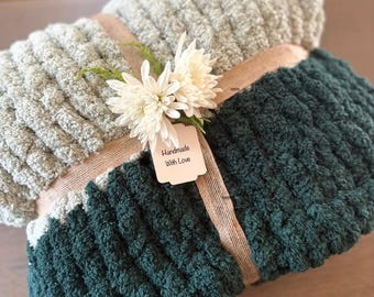 Handmade Chunky Knit Chenille Blanket