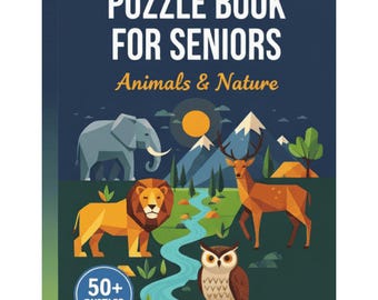 Large Print Puzzle Book for Seniors: Animals, Nature, Word Search, Crossword (PDF Download)