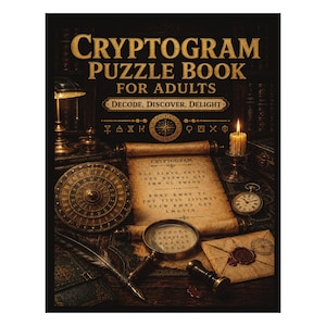Kryptogramm Puzzle-Buch für Erwachsene | 200 Chiffre Rätsel Entschlüsseln berühmte Zitate | Druckbares PDF