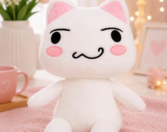 Pluszowa lalka Toro Inoue BIAŁY kot - Kawaii Pluszowy prezent dla niej