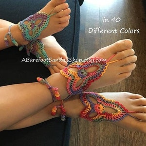 Crochet Girl Barefoot Sandals Wedding Ankle Wrap Digital Sandal PATTERN with Photos