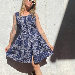 90s western dress 90s Dawn Joy Blue Button up Western Dress / Vintage 1990s Cowgirl Shirt Dress / Small