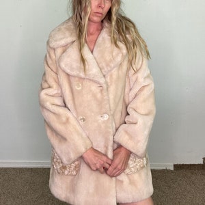 70's Vintage Davis of Boston エコファーコート Vtg Davis of Boston Coat Wool Blend Faux Fur Lined Camel