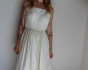 Vintage 1960s 60s, Cream color, Princess style Dress, vintage dress, small, special occasion dress, wedding dress, bridesmaid, party dress