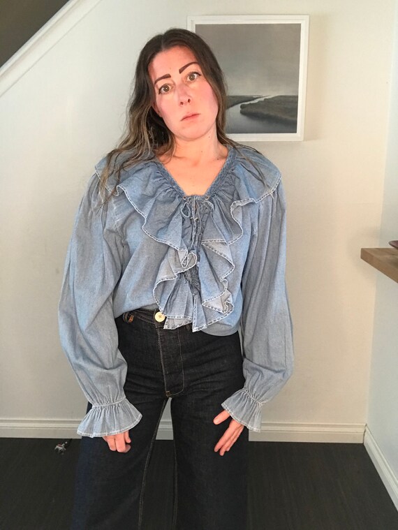 90s ruffle shirt