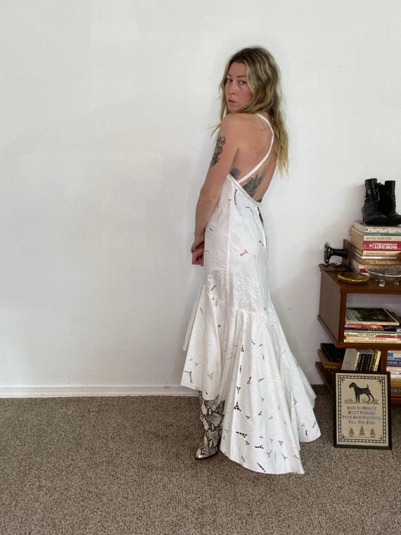 Handmade, Wedding Dress, Upcycled Dress, Tablecloth, Bali Cut Work Lace,  White Dress, Mermaid Dress, Beautiful, Hand Cut, One of a Kind - Etsy