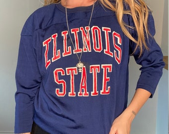 Vintage sport jersey, vintage 70s, 1970s, Illinois State, Football jersey, relaxed, boyfriend fit, oversized, cool, trendy,