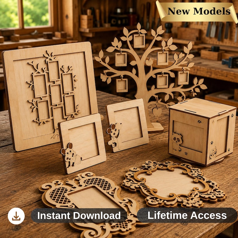 48 Laser Cut Photo Frame Designs (digital Download - Svg, Dxf, Png, Pdf ...