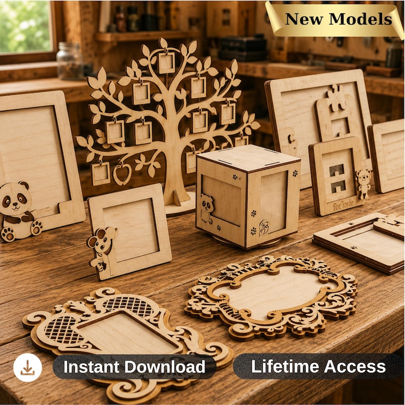 48 Laser Cut Photo Frame Designs (digital Download - Svg, Dxf, Png, Pdf ...