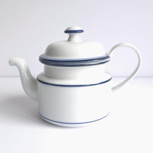 Vintage Dansk Bistro Teapot – Michael Lloyd White Blue Stripe Stoneware