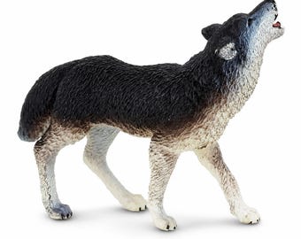 サファリ社製 ハイイロオオカミのフィギュア 北米の野生動物モデル 手描き 新品