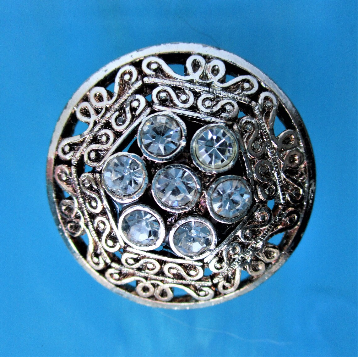 Repurposed Vintage Jewelry Set of 4 Clear Rhinestones Etsy