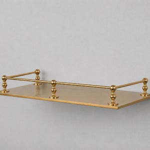 Modern Brass Wall Shelf | Minimalist Floating Bathroom Shelf | Decorative Metal Storage Rack
