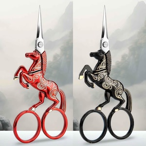 Vintage Horse Embroidery Scissors, Stainless Steel Thread Snips for Sewing Crafts