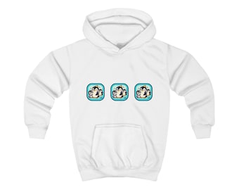 Sudadera con capucha para niños: acogedora mezcla de algodón con iconos de cachorros de dibujos animados – Sudadera para niños pequeños