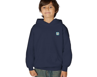 Sudadera juvenil con capucha, diseño hiperpersonalizado y gráfico abstracto colorido.