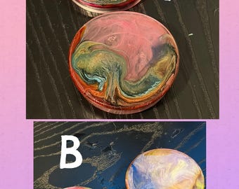 Molinillo de hierbas de resina hecho a mano / Diseño de remolino de mármol / Molinillo de especias botánicas / Arte funcional único / Colores personalizados disponibles