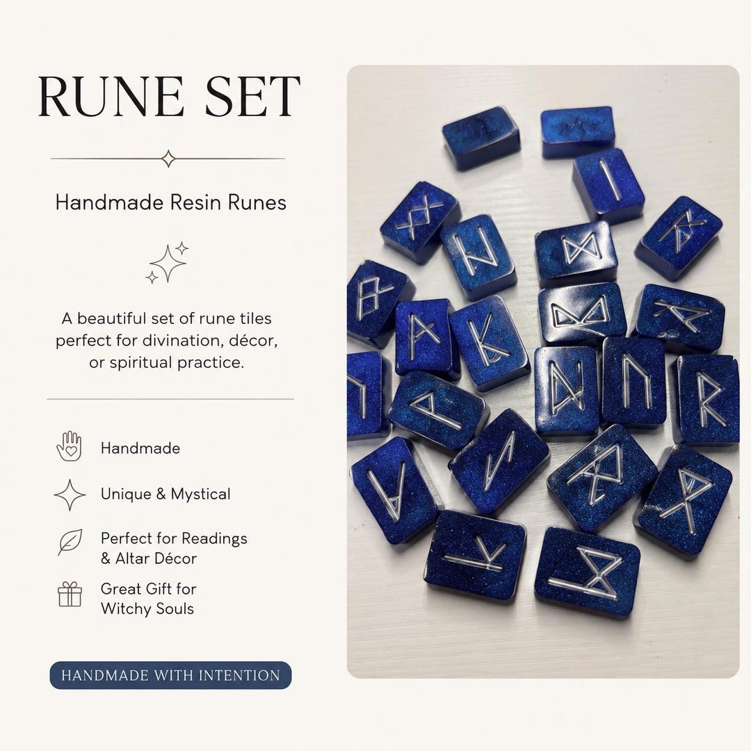 Handmade Runescape Runes Handmade Resin Rune Set | Witchy Decor | Divination Runes | Spiritual ...