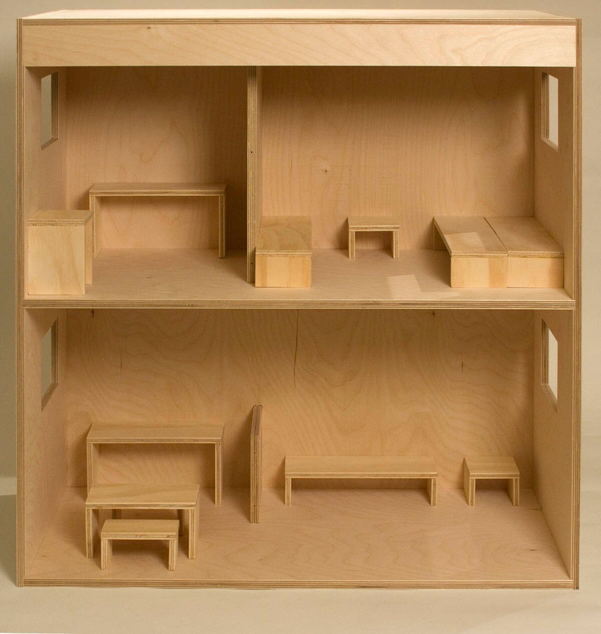 Solid wood dollhouse & furniture kit Assemble and decorate it Etsy