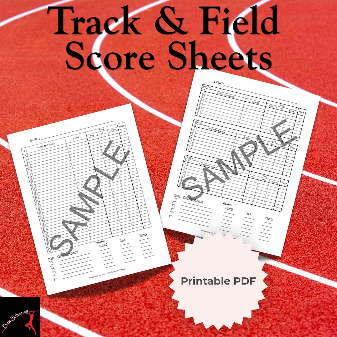 Score Track Track and Field Score Sheets - Instant Download, Printable PDF - Etsy