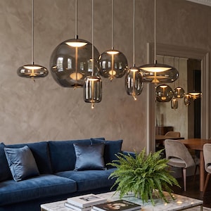 Modern glaspendellampa – Minimalistisk LED-hänglampa för kök, vardagsrum