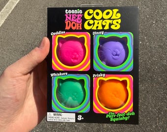 Viral Needoh Cool Cats 4 Pack Squishy Sensory Stress Toy Authentic NEW