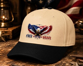 Patriotic Eagle Hat, American Flag Cap, 4th of July Hat, USA Pride Gift, Land of the Free 1776