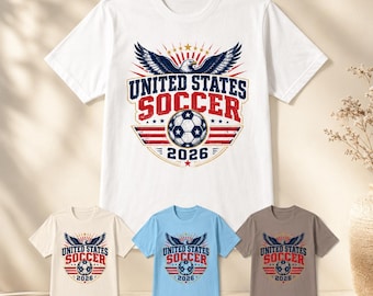 USA Soccer 2026 T-Shirt, American Eagle Football Fan Tee