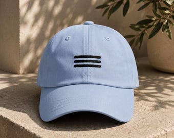 Minimalist Dad Hat, Simple Lines Embroidered Cap, Aesthetic Hat, Clean Design Cap, Unisex Dad Hat, Minimalist Gift, Trendy Casual Hat