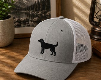 Labrador Trucker Hat, Dog Dad Hat, Lab Mom Gift, Dog Lover Cap, Labrador Retriever Gift, Embroidered Dog Hat, Dog Mom Hat, Gift for Dog Dad