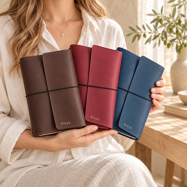 Bindeb Notebook Personalized Leather Journal Cover A5 , Notebook Binder Cover With ...