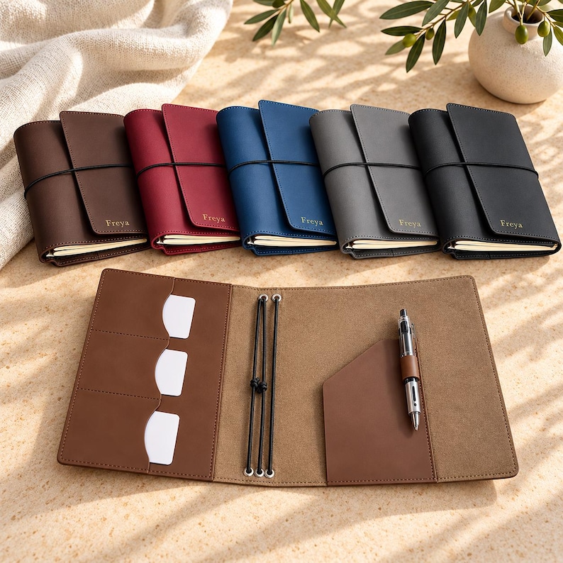 Bindeb Notebook Personalized Leather Journal Cover A5 , Notebook Binder Cover With ...