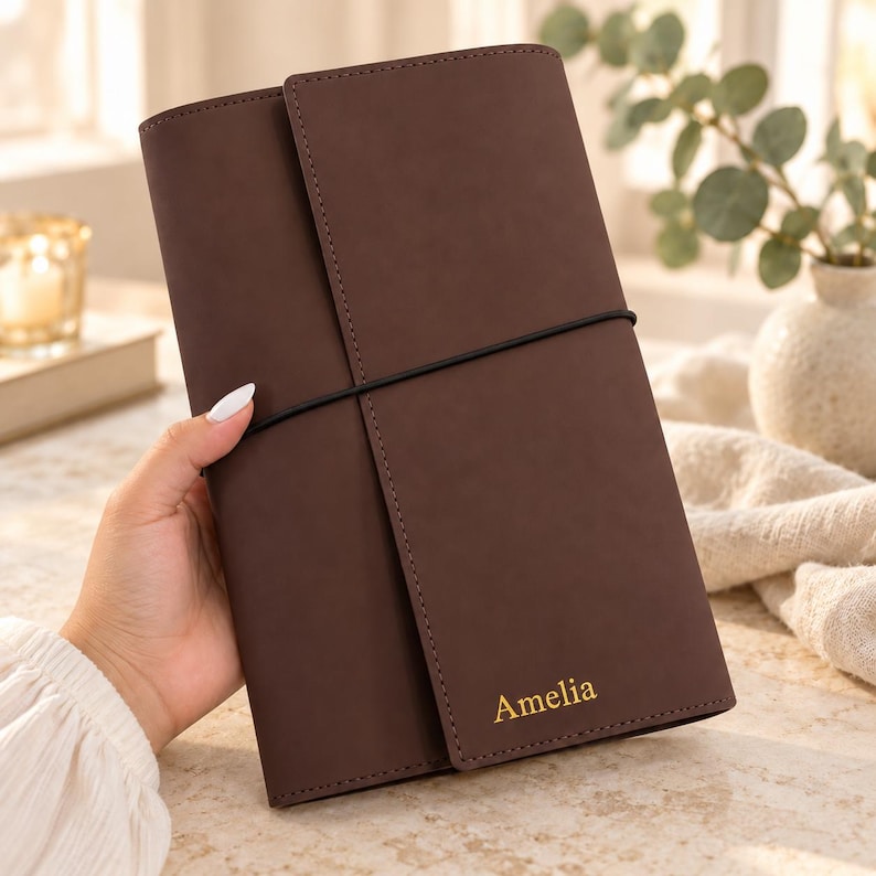 Bindeb Notebook Personalized Leather Journal Cover A5 , Notebook Binder Cover With ...