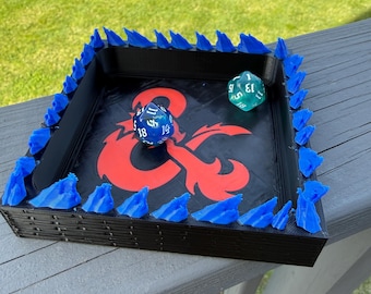 3D Printed Dungeons and Dragons Dice Tray – Spike Rim Tabletop Gaming Accessory - DND Gift