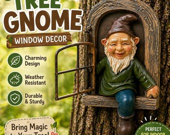 Gnome Tree Decor, Fairy Garden Wall Hanging Sculpture
