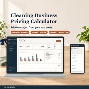 Cleaning Business Pricing Calculator, Offline Quote Builder, Client Job Tracker, Profit Dashboard, HTML App