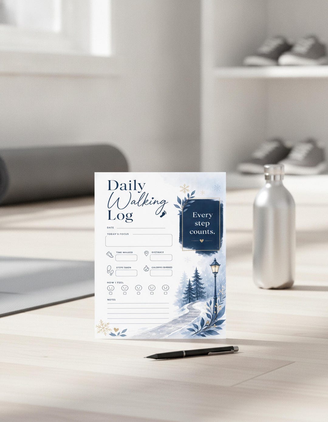 Health Habit Walking Tracker, Step Count Log Printable, Fitness Journal Pdf and Png Download - Etsy